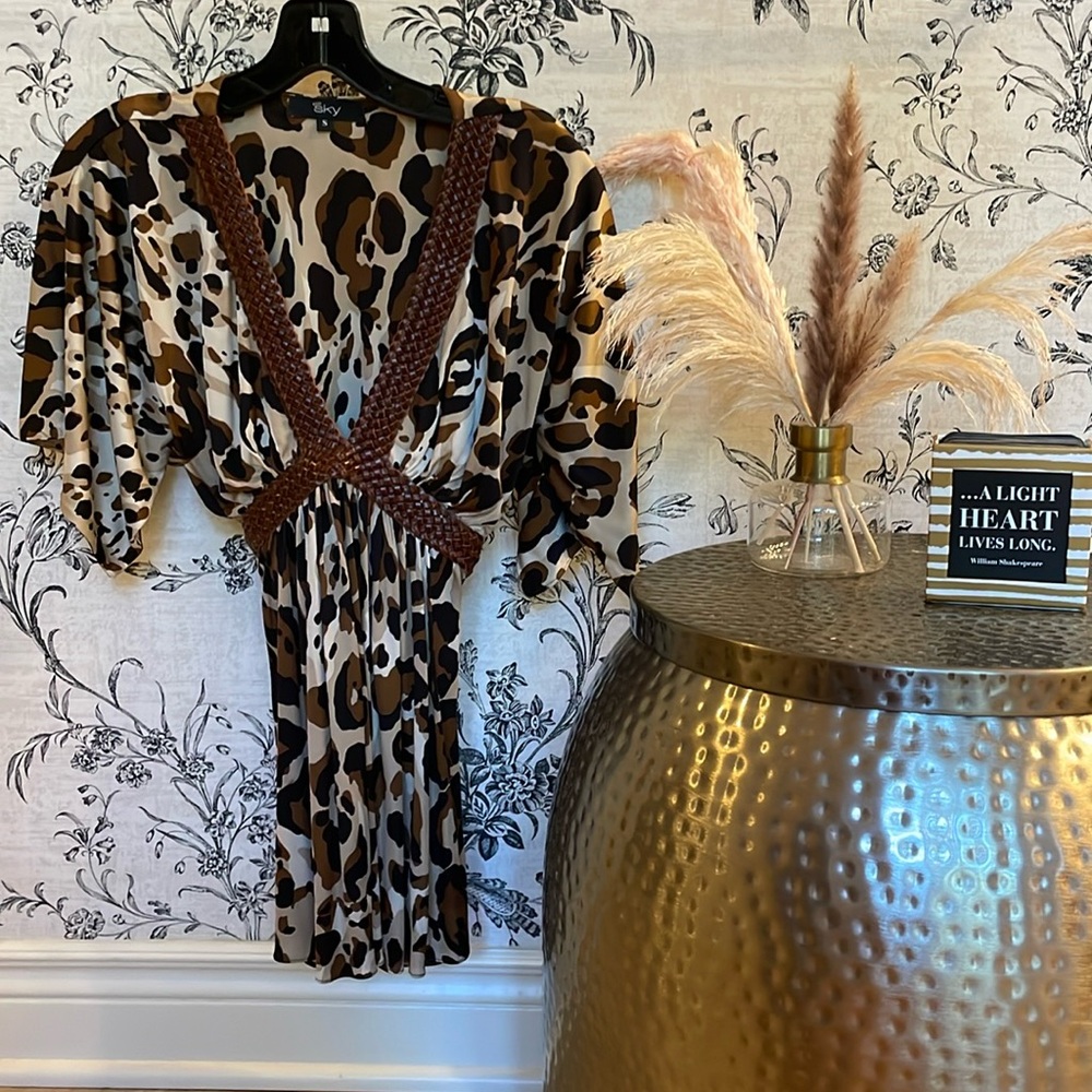 Sky leopard print blouse